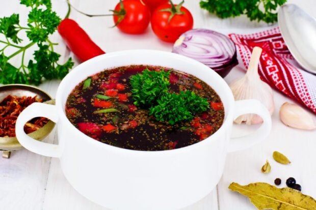 Dietary borsch with celery root