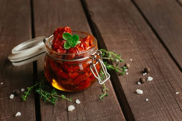 Dried tomatoes in oil for the winter