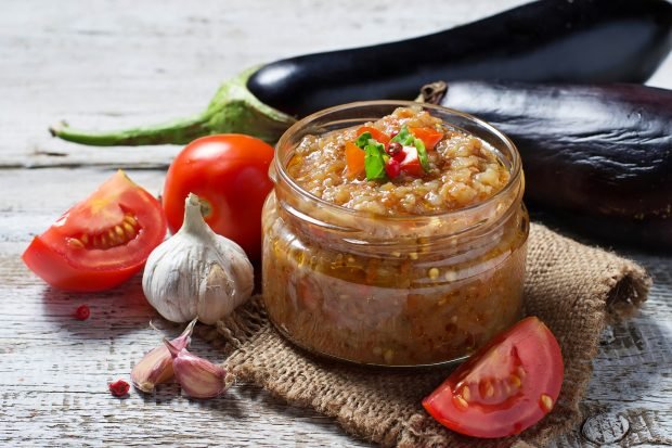 Eggplant caviar for the winter through a meat grinder