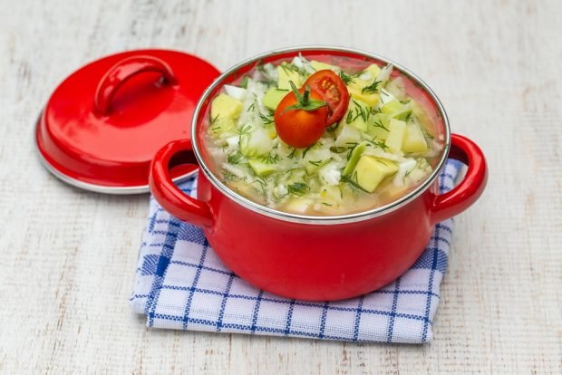 Okroshka with cabbage