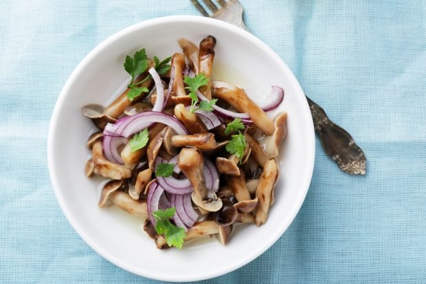 Pyatiminet with pickled mushrooms and onions