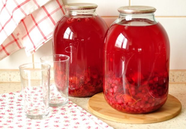 Red currant compote with orange for the winter