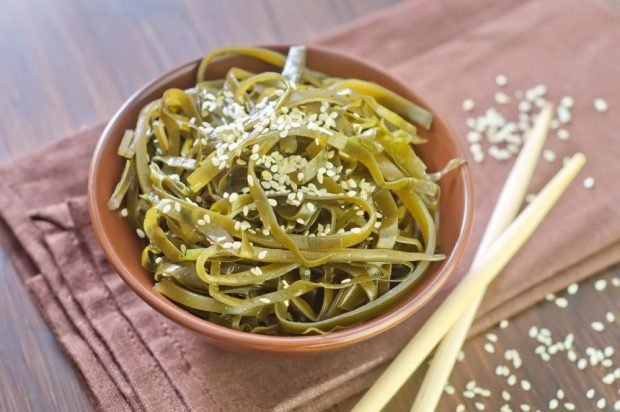 Salad of canned sea cabbage