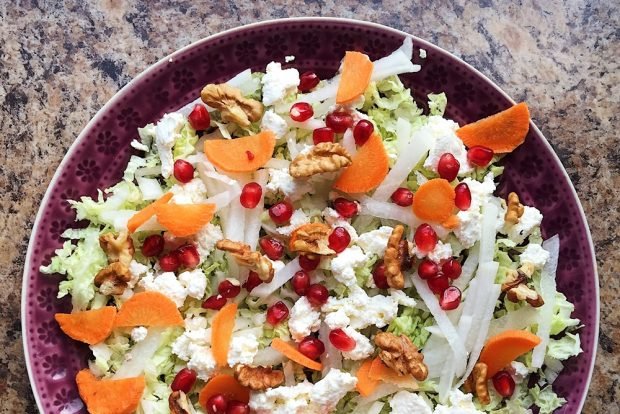 Salad with cottage cheese and Beijing cabbage