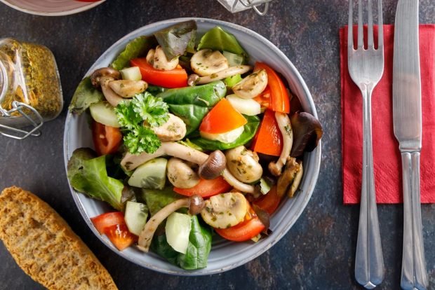 Vegetable salad with mushroom assorted